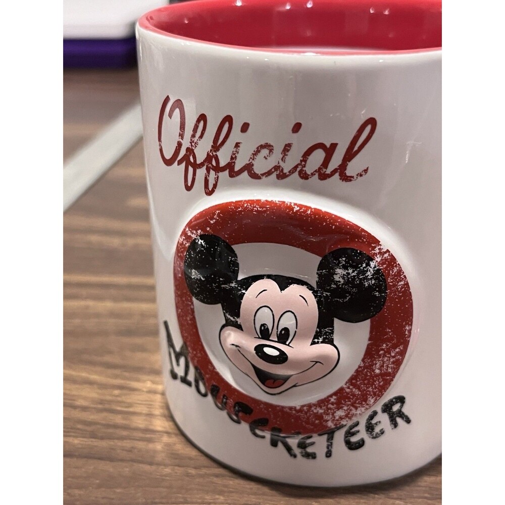 Disney Parks Mickey Mouse "Official Mouseketeer" Mug - White & Red